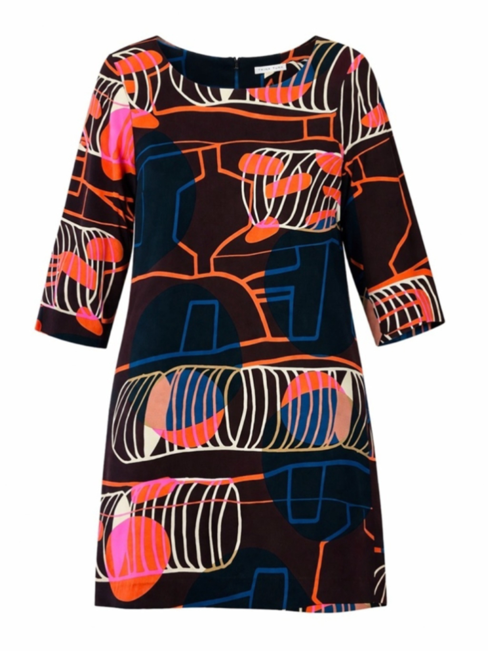 White Stuff abstract shift dress Size Medium three quarter sleeve Office